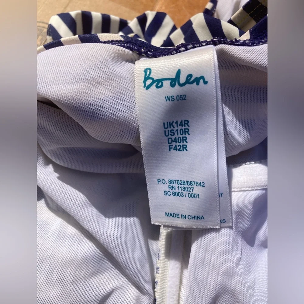 Boden | Navy Striped Swimsuit | Size 10 - Picture 4 of 5